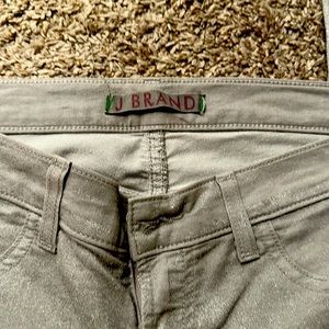 J Brand super skinny silver coated